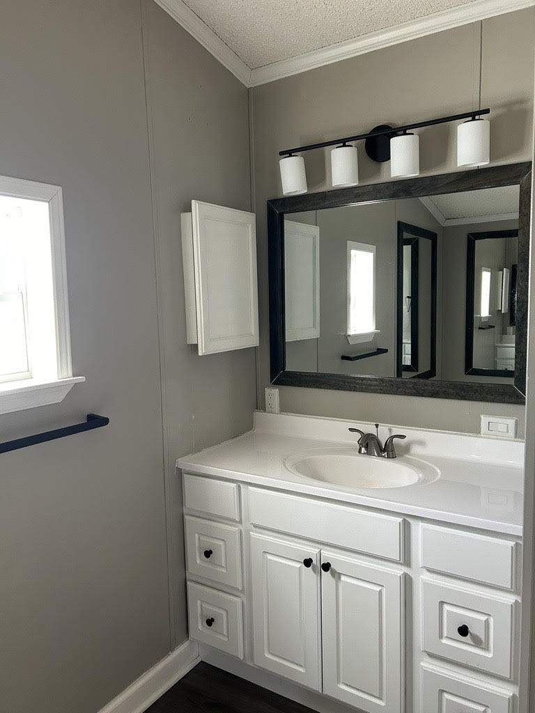 master bathroom with sink and mirror